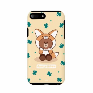 LINE FRIENDS iPhone 8 Plus/7 Plus用 ハイブリッドケース LINE FRIENDSケース ジャングルブラウン（キツネ）  KCL-DFB003返品種別A