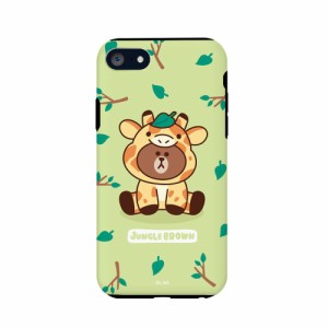 LINE FRIENDS iPhone SE(第3/2世代)/8/7用 ハイブリッドケース LINE FRIENDSケース ジャングルブラウン（キリン）  KCL-DGB002返品種別A