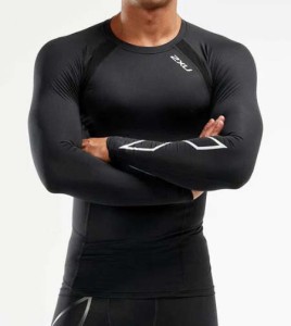 2XU MA2308A-BLKSIL-XS メンズ コンプレッションウェアツータイムズユー PWX コンプレッションロングスリーブトップ（BLK/SIL・サイズ：X