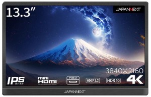 JAPANNEXT（ジャパンネクスト） JN-MD-IPS1331UHDR 13.3型 ポータブル液晶モニター（4K UHD/IPS/非光沢/60Hz/30ms/miniHDMI/USB Type-C/