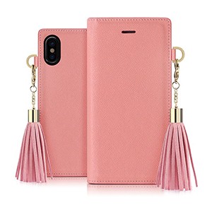 dreamplus DP10119I8 iPhone XS/X用 手帳型 TASSEL JACKET（ピンク）[DP10119I8] 返品種別A