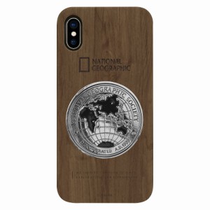 National Geographic NG12963IX iPhone XS/X用 Metal-Deco Wood Case（ウォルナット）[NG12963IX] 返品種別A