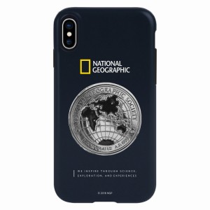 National Geographic NG12967IX iPhone XS/X用 Global Seal Metal-Deco Case（ネイビー）[NG12967IX] 返品種別A