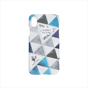 Happymori HM14444I58 iPhone XS/X用 Triangle Pattern Bar 背面ケース（ブルー）[HM14444I58] 返品種別A