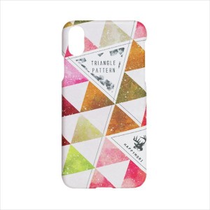 Happymori HM14483I65 iPhone XS Max用 Triangle Pattern Bar 背面ケース（ピンク）[HM14483I65] 返品種別A