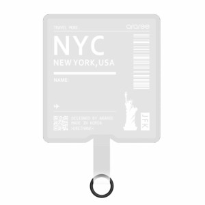 araree AR19139 ストラップ用 タグ ホルダー NEWYORK(クリア)[AR19139] 返品種別A