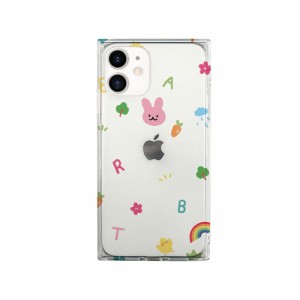 AKAN AK19202I12P iPhone 12/12 Pro用 ソフトスクエアケース（ピンクウサギ）[AK19202I12P] 返品種別A