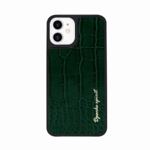 Dparks DS19770I12 iPhone 12 mini用 LEATHER COVER CROCO GLOSS（グリーン）[DS19770I12] 返品種別A