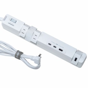 Fargo（ファーゴ） T5WH PD65W AC6個口 USB-C×2ポート・USB-A×2ポート 電源タップ TAPKING 1.8m（ホワイト）[T5WH] 返品種別A