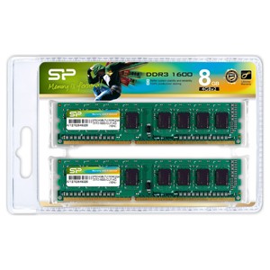 SiliconPower（シリコンパワー） PC3-12800（DDR3-1600）240pin DDR3 SDRAM DIMM 8GB（4GB×2枚）  SP008GBLTU160N22返品種別B