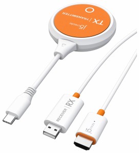 ジェイファイブクリエイト JVAW62 USB-C ワイヤレスHDMI受送信機 ScreenCast（ホワイト）j5create[JVAW62] 返品種別A