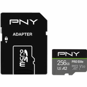 PNY（ピーエヌワイ） microSDXCメモリカード 256GB（Class 10 UHS-I U3 V30 A2） PNY Pro Elite U3 P-SDU256V32100PRO-GE返品種別B