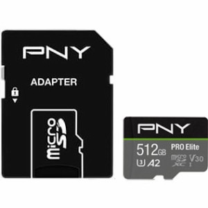 PNY（ピーエヌワイ） microSDXCメモリカード 512GB（Class 10 UHS-I U3 V30 A2） PNY Pro Elite U3 P-SDUX512U3100PRO-GE返品種別B