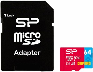 SiliconPower（シリコンパワー） ゲーミング向け microSDXCメモリカード C10 UHS-I U3 A1 V30 64GB  SP064GBSTXDV3V1NSP返品種別A