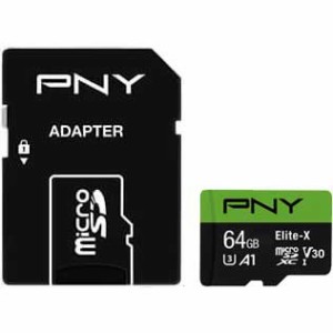 PNY（ピーエヌワイ） microSDXCメモリカード 64GB（Class 10 UHS-I U3 V30 A1） PNY Elite-X U3 P-SDU64GU3100EX-GE返品種別B