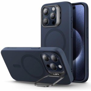 ESR iPhone15 Pro用 ソフトケース スタンド付き（Dark Blue） ESR393返品種別A