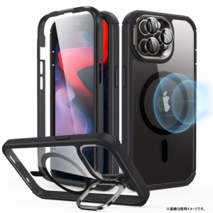 ESR ESR416 iPhone 15 Pro Max用 スタンド付きタフケース（Clear Black）Armor Tough Case with Stash Stand[ESR416] 返品種別A