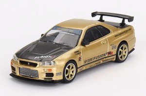 MINI−GT 1/64 Nissan スカイライン GT-R R34 Top Secret Gold(右ハンドル)日本限定【MGT00676-R】ミニカー  返品種別B