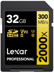 Lexar（レキサー） LSD2000032G-BNNNJ SDHCカード 32GB 2000x UHS-II U3 V90[LSD2000032GBNNNJ] 返品種別B