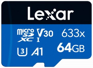 Lexar（レキサー） microSDXCカード 64GB 633x UHS-I U3 V30 A1 BLUE アダプター無し High-Performance 633x LMS0633064G-BNNNJ返品種別B