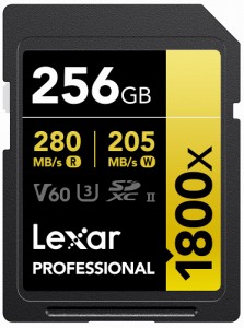 Lexar（レキサー） LSD1800256G-B1NNJ SDXCカード 256GB 1800x UHS-II GOLD U3 V60[LSD1800256GB1NNJ] 返品種別B