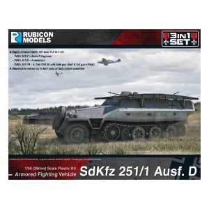 ルビコンモデル 1/56 WWII ドイツ軍 SdKfz 251D型（/7，/8，/10）【RB0019】プラモデル  返品種別B