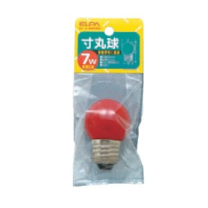 ELPA G-13H-R(ELPA) カラー寸丸球　7W　口金E26　レッド[G13HRELPA] 返品種別A