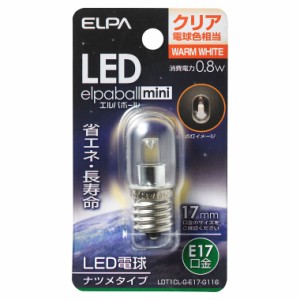 ELPA LDT1CL-G-E17-G116 LED電球 ナツメ形　35lm（クリア・電球色相当）elpaballmini[LDT1CLGE17G116] 返品種別A