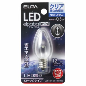 ELPA LDC1CN-G-E12-G305 LEDローソク球（クリア昼白色相当）elpaball mini（エルパポール　ミニ）[LDC1CNGE12G305] 返品種別A