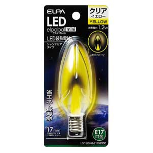 ELPA LDC1CY-G-E17-G330 LEDシャンデリア球(クリア・黄色)elpaballmini[LDC1CYGE17G330] 返品種別A