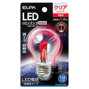 ELPA LDA1CR-G-G557 LED装飾電球　PS形(クリア・赤色)elpaballmini[LDA1CRGG557] 返品種別A