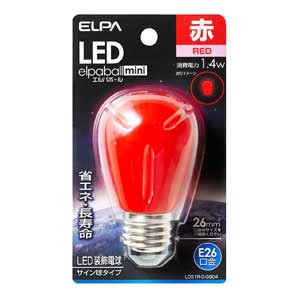 ELPA LDS1R-G-G904 LED電球 サイン球形（赤色）elpaballmini[LDS1RGG904] 返品種別A