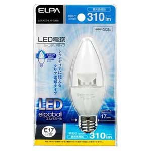 ELPA LDC4CD-E17-G350 LED電球 シャンデリア球形 310lm（クリア・昼光色相当）elpaball[LDC4CDE17G350] 返品種別A