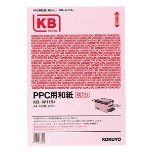 コクヨ KB-W119P PPC用 和紙柄入り 60g A4 100枚入 ピンク[KBW119P] 返品種別A