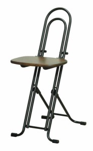ルネセイコウ ベストホビーチェア 高さ調整式 折りたたみチェア (ダークブラウン×ブラック) パイプ椅子 作業用チェア W-150TD返品種別A