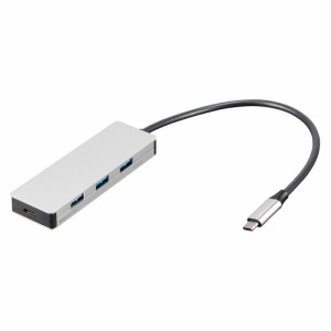 ナカバヤシ UH-C3334SL PD対応 USB3.2Gen2 Type-C 4ポート変換アルミハブ (シルバー)Nakabayashi[UHC3334SL] 返品種別A