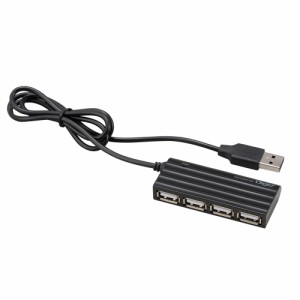 ナカバヤシ UH-2624BK USB2.0 4ポートハブ (ブラック)[UH2624BK] 返品種別A