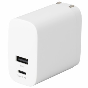 ナカバヤシ JYU-ACU07W 30W PD充電対応 USB Type-C 1ポート USB-A 1ポート充電器 （ホワイト）[JYUACU07W] 返品種別A