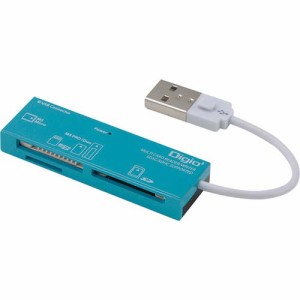 ナカバヤシ CRW-5M52NBL USB2.0 マルチカードリーダー・ライター（ブルー）[CRW5M52NBL] 返品種別A