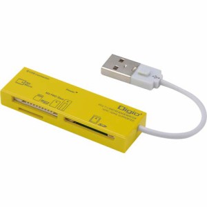 ナカバヤシ CRW-5M52NY USB2.0 マルチカードリーダー・ライター（イエロー）[CRW5M52NY] 返品種別A