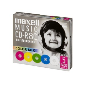 マクセル CDRA80MIX.S1P5S 音楽用CD-R80分5枚パックmaxell カラーMIX[CDRA80MIXS1P5S] 返品種別A