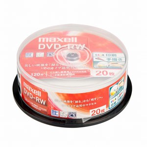 マクセル DW120WPA.20SP 2倍速対応 DVD-RW 20枚パック4.7GB ホワイトプリンタブルmaxell[DW120WPA20SP] 返品種別A