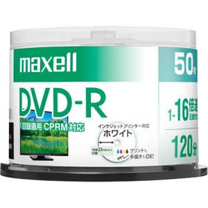 マクセル DRD120PWE.50SP 16倍速対応DVD-R 50枚パック　4.7GB ホワイトプリンタブル[DRD120PWE50SP] 返品種別A