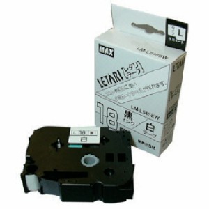 MAX LM-L518BW ビーポップミニ用 ラミネートテープ 18mm幅 白 黒文字 8m巻Bepop[LML518BWマツクス] 返品種別B