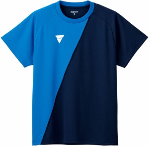 ヴィクタス 男女兼用 卓球用プラクティスシャツ（ブルー×ネイビー・サイズ：3XL） VICTAS　V-TS230 TSP-532101-5060-3XL返品種別A