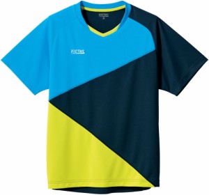 ヴィクタス 男女兼用 卓球用ゲームシャツ（ターコイズ×ネイビー・サイズ：XS） TSP-612103-5160-XS返品種別A