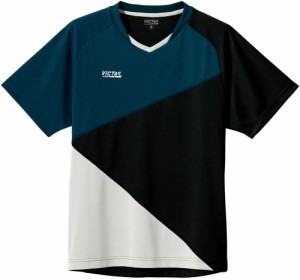 ヴィクタス 男女兼用 卓球用ゲームシャツ（ネイビー×ブラック・サイズ：2XL） TSP-612103-6010-2XL返品種別A