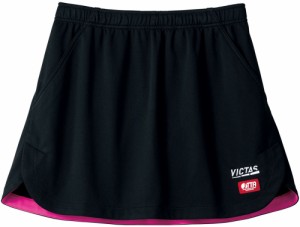 ヴィクタス レディース 卓球用ゲームスカート（ブラック・サイズ：XS） TSP-622103-1000-XS返品種別A
