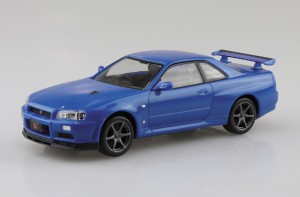 アオシマ 1/32 ザ・スナップキット No.11-A ニッサン R34スカイライン GT-R(ベイサイドブルー)【62500】プラモデル  返品種別B