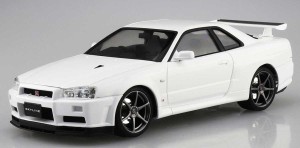 アオシマ 1/24 プリペイントモデル No.03-B ニッサン BNR34 スカイライン GT-R V・spec II ’00 ホワイト【65587】プラモデル  返品種別B